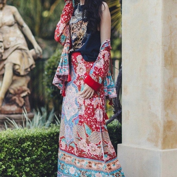 5⭐️Bohemian Festival floral Print skirt - Picture 6 of 9